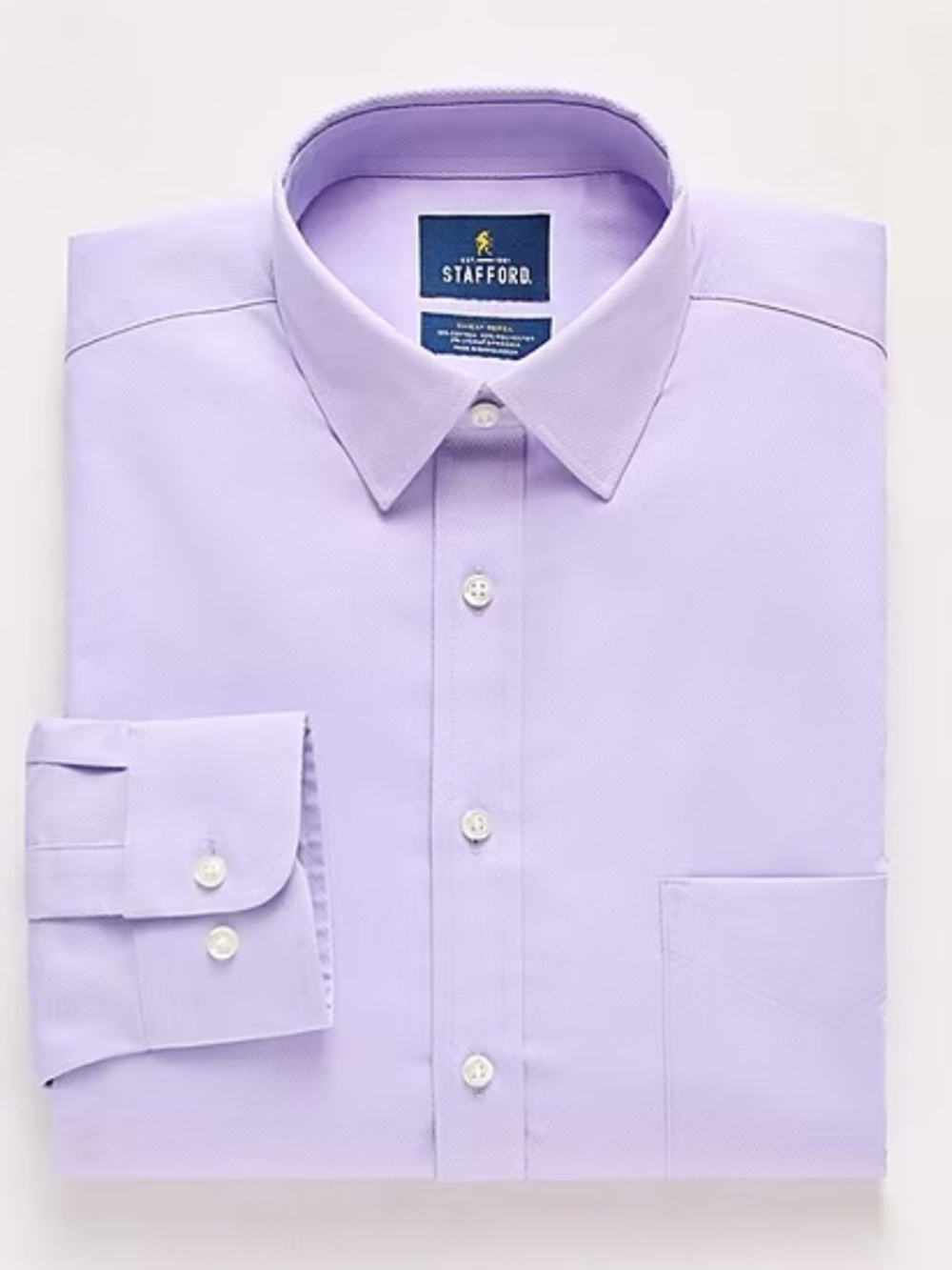 Staffordl Advanced Performance Mens Regular Fit Stretch Fabric Wrinkl